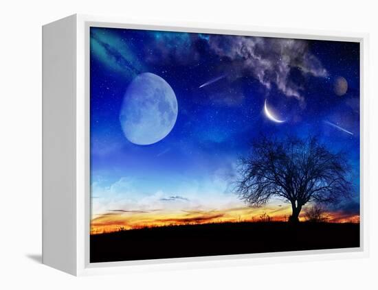 From Earth Looking Out Into The A Surreal Night Starry Sky-Vicki France-Framed Stretched Canvas