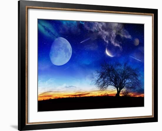 From Earth Looking Out Into The A Surreal Night Starry Sky-Vicki France-Framed Art Print