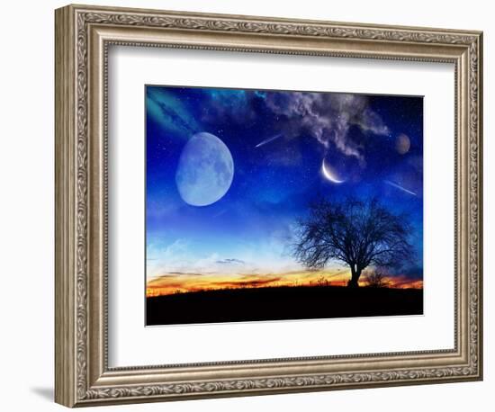 From Earth Looking Out Into The A Surreal Night Starry Sky-Vicki France-Framed Premium Giclee Print