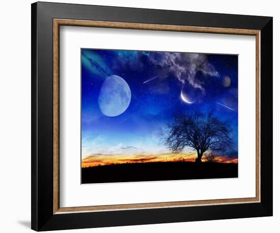 From Earth Looking Out Into The A Surreal Night Starry Sky-Vicki France-Framed Premium Giclee Print