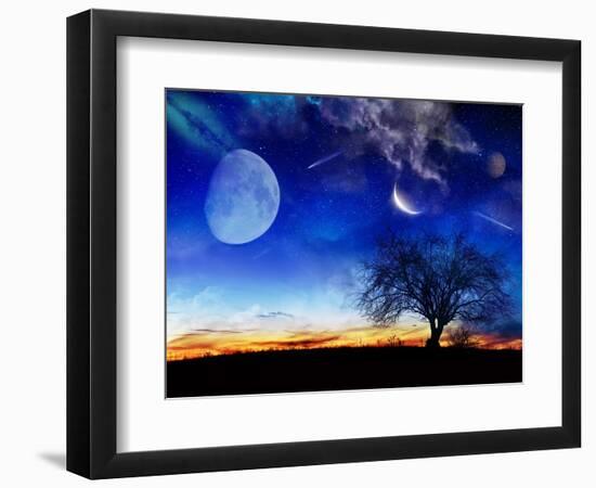 From Earth Looking Out Into The A Surreal Night Starry Sky-Vicki France-Framed Premium Giclee Print