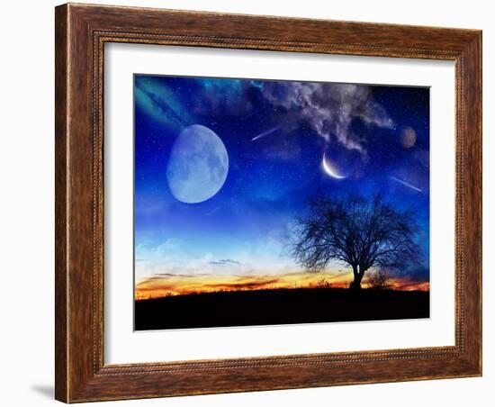 From Earth Looking Out Into The A Surreal Night Starry Sky-Vicki France-Framed Art Print