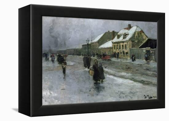 From Gronland Kristiania  Oslo, 1888 oil on panel-Fritz Thaulow-Framed Premier Image Canvas