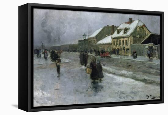 From Gronland Kristiania  Oslo, 1888 oil on panel-Fritz Thaulow-Framed Premier Image Canvas