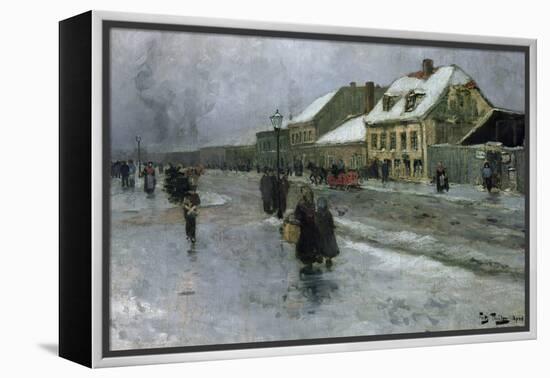 From Gronland Kristiania  Oslo, 1888 oil on panel-Fritz Thaulow-Framed Premier Image Canvas