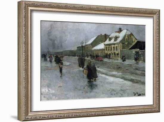 From Gronland Kristiania  Oslo, 1888 oil on panel-Fritz Thaulow-Framed Giclee Print