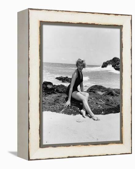 From Here to Eternity by FredZinnemann with Deborah Kerr (1921 - 2007), here 1953 (b/w photo)-null-Framed Stretched Canvas