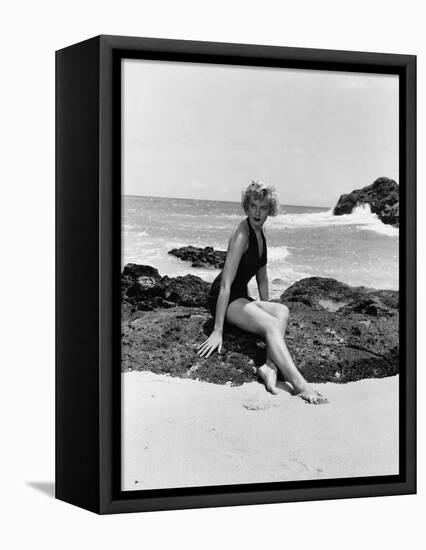 From Here to Eternity by FredZinnemann with Deborah Kerr (1921 - 2007), here 1953 (b/w photo)-null-Framed Stretched Canvas