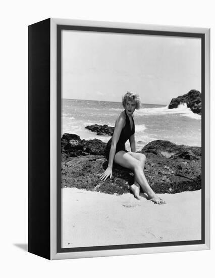 From Here to Eternity by FredZinnemann with Deborah Kerr (1921 - 2007), here 1953 (b/w photo)-null-Framed Stretched Canvas