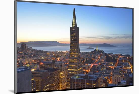 From Hotel Mandarin Oriental Towards Transamerica Pyramid and Coit Tower, San Francisco, California-Christian Heeb-Mounted Photographic Print