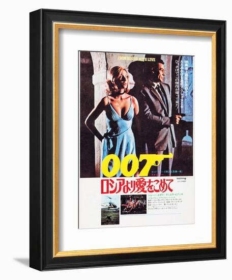 From Russia with Love, Japanese Poster Art, Top from Left: Daniela Bianchi, Sean Connery, 1963-null-Framed Premium Giclee Print