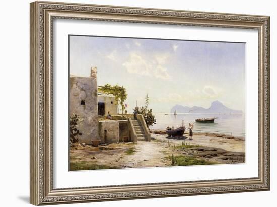 From Sorrento, Towards Capri, 1889-Peder Mork Monsted-Framed Giclee Print
