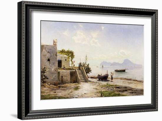 From Sorrento, Towards Capri, 1889-Peder Mork Monsted-Framed Giclee Print