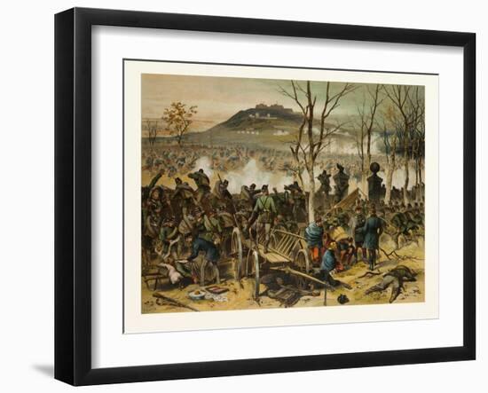 From the Battle at Mont Valerien on the 19th of January; the First Compagnie of the 5th Battalion o-null-Framed Giclee Print