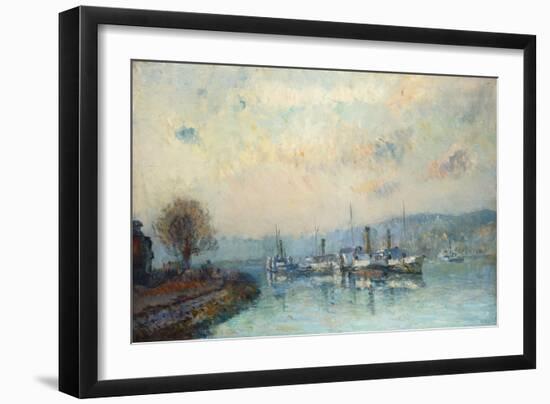 From the Boathouse, Outskirts of Rouen-Albert-Charles Lebourg-Framed Giclee Print