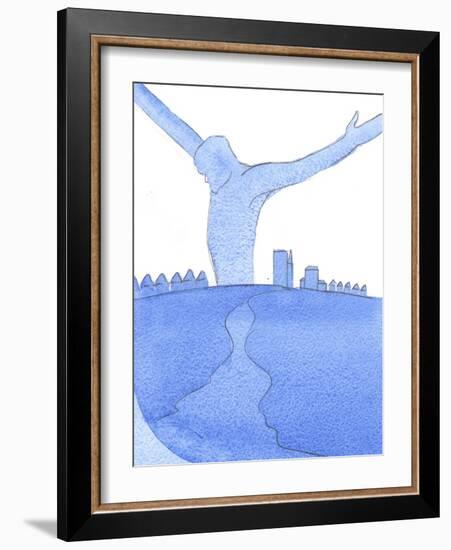 From the Cross, Christ Saw the Ways He Would Be Betrayed in Every Future Generation. Yet He also Sa-Elizabeth Wang-Framed Giclee Print