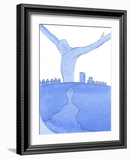 From the Cross, Christ Saw the Ways He Would Be Betrayed in Every Future Generation. Yet He also Sa-Elizabeth Wang-Framed Giclee Print