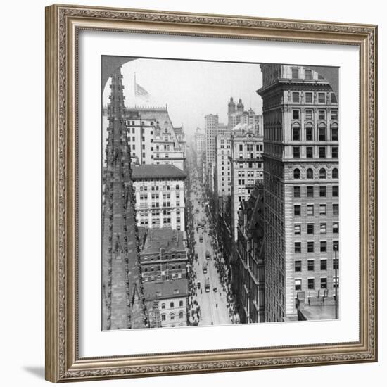 From the Empire Building Past Trinity Church Up Broadway, 1902-Underwood & Underwood-Framed Photographic Print