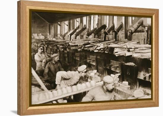 From the German Side: Making War Bread in a Field-Bakery of Von Hindenburg's Army-German photographer-Framed Premier Image Canvas