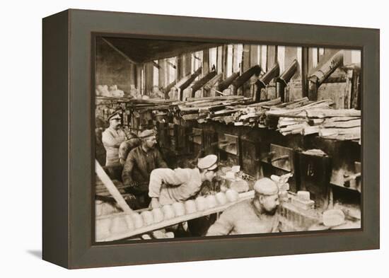 From the German Side: Making War Bread in a Field-Bakery of Von Hindenburg's Army-German photographer-Framed Premier Image Canvas