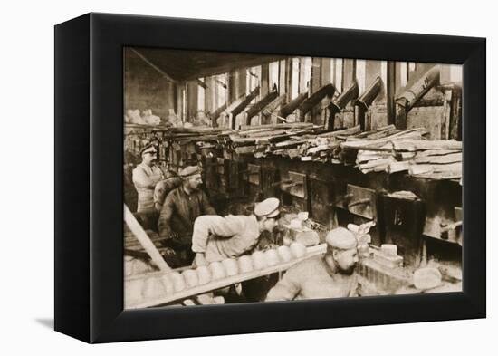 From the German Side: Making War Bread in a Field-Bakery of Von Hindenburg's Army-German photographer-Framed Premier Image Canvas