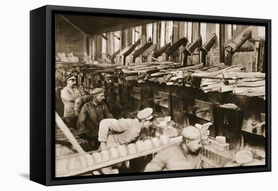 From the German Side: Making War Bread in a Field-Bakery of Von Hindenburg's Army-German photographer-Framed Premier Image Canvas