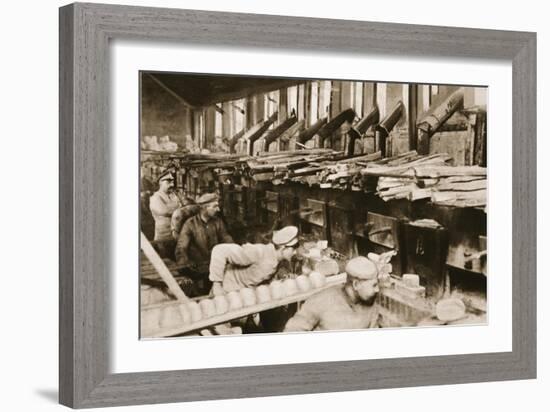 From the German Side: Making War Bread in a Field-Bakery of Von Hindenburg's Army-German photographer-Framed Giclee Print