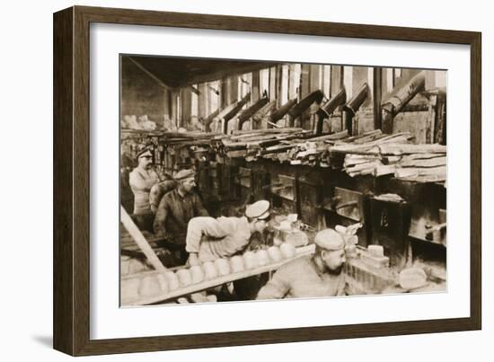 From the German Side: Making War Bread in a Field-Bakery of Von Hindenburg's Army-German photographer-Framed Giclee Print