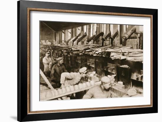 From the German Side: Making War Bread in a Field-Bakery of Von Hindenburg's Army-German photographer-Framed Giclee Print