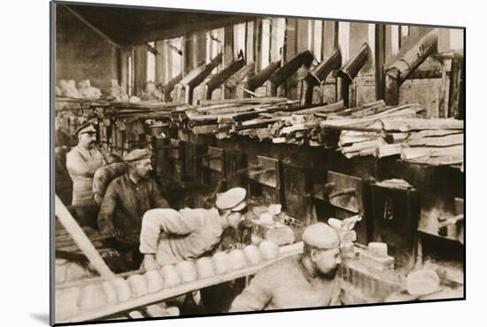 From the German Side: Making War Bread in a Field-Bakery of Von Hindenburg's Army-German photographer-Mounted Giclee Print