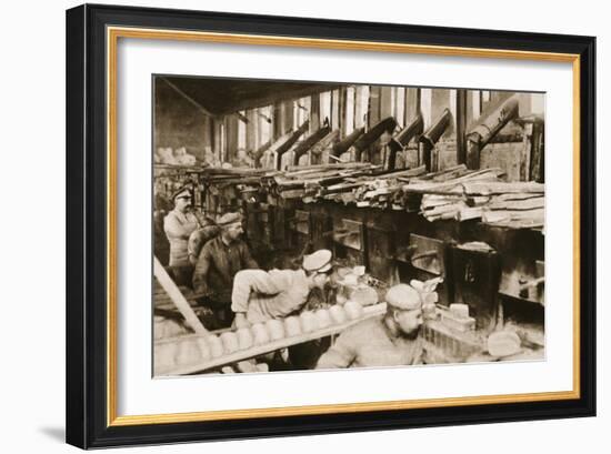 From the German Side: Making War Bread in a Field-Bakery of Von Hindenburg's Army-German photographer-Framed Giclee Print