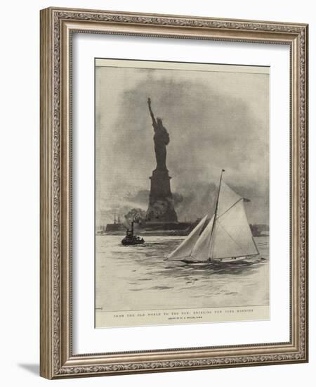From the Old World to the New, Entering New York Harbour-William Lionel Wyllie-Framed Giclee Print