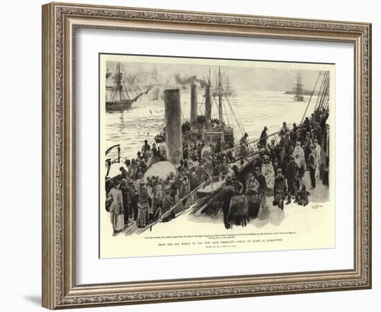 From the Old World to the New, Irish Emigrants Coming on Board at Queenstown-William Lionel Wyllie-Framed Giclee Print