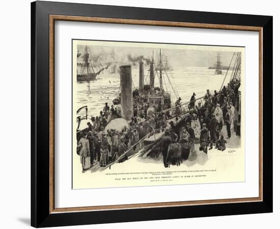 From the Old World to the New, Irish Emigrants Coming on Board at Queenstown-William Lionel Wyllie-Framed Giclee Print