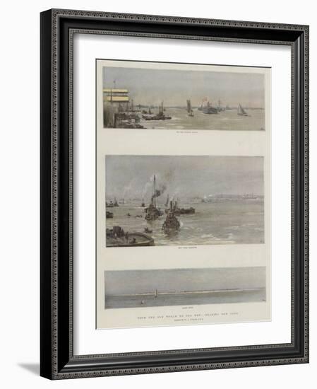 From the Old World to the New, Nearing New York-William Lionel Wyllie-Framed Giclee Print