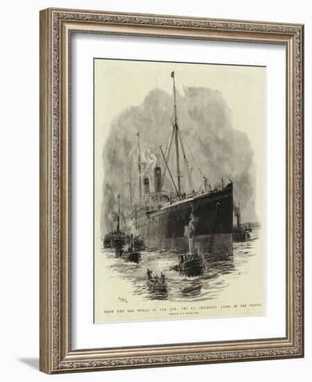 From the Old World to the New, the S S Majestic Lying in the Mersey-William Lionel Wyllie-Framed Giclee Print