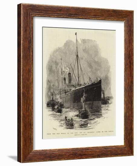 From the Old World to the New, the S S Majestic Lying in the Mersey-William Lionel Wyllie-Framed Giclee Print