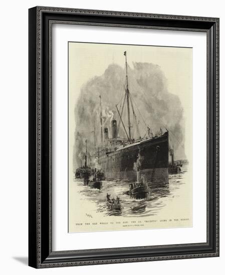 From the Old World to the New, the S S Majestic Lying in the Mersey-William Lionel Wyllie-Framed Giclee Print