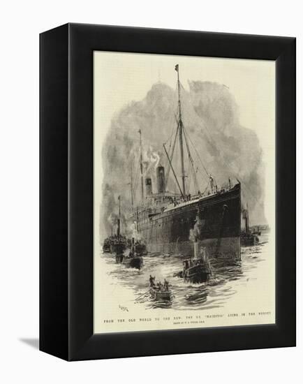 From the Old World to the New, the S S Majestic Lying in the Mersey-William Lionel Wyllie-Framed Premier Image Canvas