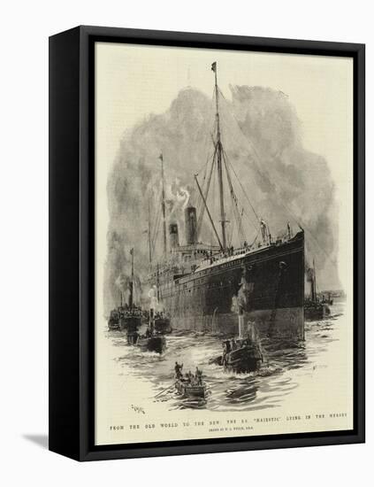 From the Old World to the New, the S S Majestic Lying in the Mersey-William Lionel Wyllie-Framed Premier Image Canvas