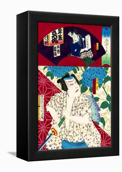 From the Series Actors and Comedy, Comparisons of Hits-Kunichika toyohara-Framed Premier Image Canvas