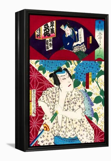 From the Series Actors and Comedy, Comparisons of Hits-Kunichika toyohara-Framed Premier Image Canvas