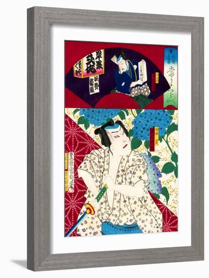 From the Series Actors and Comedy, Comparisons of Hits-Kunichika toyohara-Framed Giclee Print