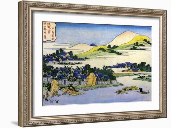 From the Series Eight Views of the Ryukyu Islands, Mid 19th Century-Katsushika Hokusai-Framed Giclee Print