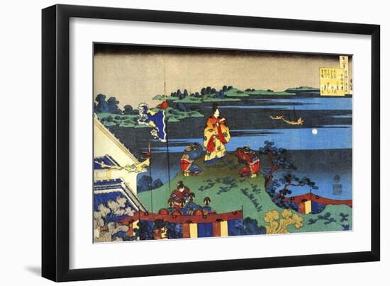 From the Series Hundred Poems by One Hundred Poets: Abe No Nakamaro, C1830-Katsushika Hokusai-Framed Giclee Print