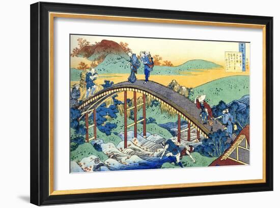 From the Series Hundred Poems by One Hundred Poets: Ariwara No Narihira, C1830-Katsushika Hokusai-Framed Giclee Print