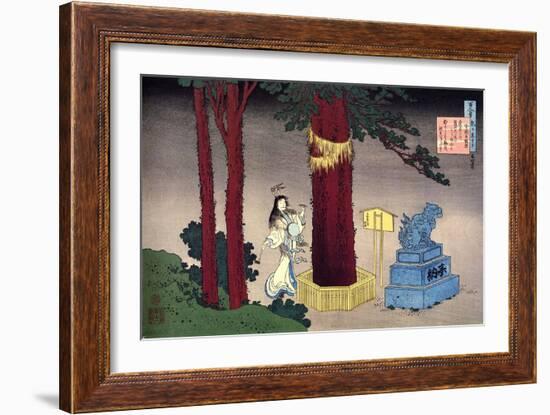 From the Series Hundred Poems by One Hundred Poets: Fujiwara No Atsutada, C1830-Katsushika Hokusai-Framed Giclee Print