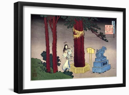 From the Series Hundred Poems by One Hundred Poets: Fujiwara No Atsutada, C1830-Katsushika Hokusai-Framed Giclee Print