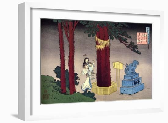 From the Series Hundred Poems by One Hundred Poets: Fujiwara No Atsutada, C1830-Katsushika Hokusai-Framed Giclee Print