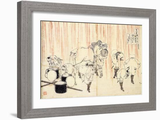 From the Series Hundred Poems by One Hundred Poets: Fujiwara No Sadanaga, C1830-Katsushika Hokusai-Framed Giclee Print